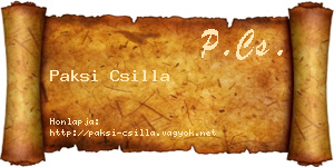 Paksi Csilla névjegykártya